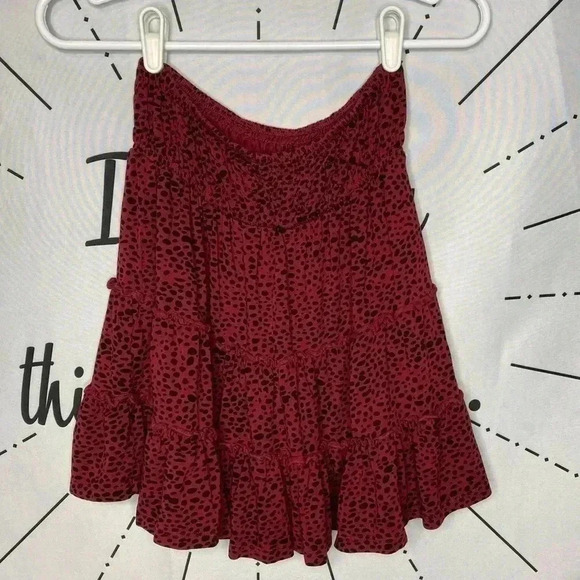 ASOS DESIGN tiered mini skirt in red and black animal print - Picture 5 of 6